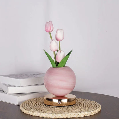 Tulip LED Night Light USB Rechargeable Desk Decor Lamp Table Lamp Bedroom Bedside Room New Year'S Christmas Decorations
