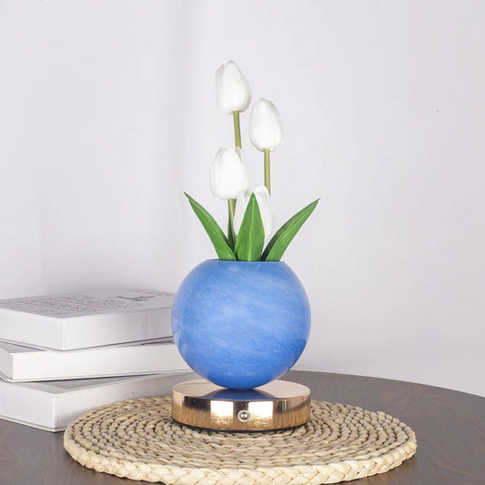 Tulip LED Night Light USB Rechargeable Desk Decor Lamp Table Lamp Bedroom Bedside Room New Year'S Christmas Decorations